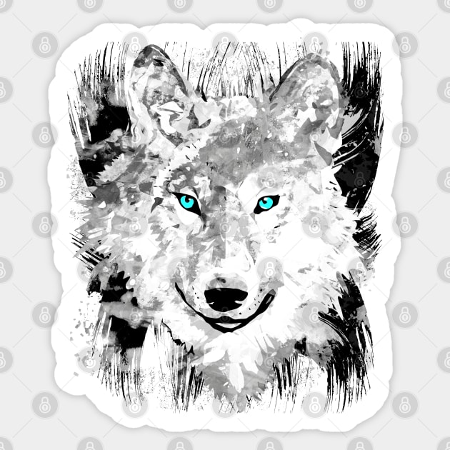 Wolf - Gray Wolf Head - Beautiful Eyes Sticker by BigWildKiwi